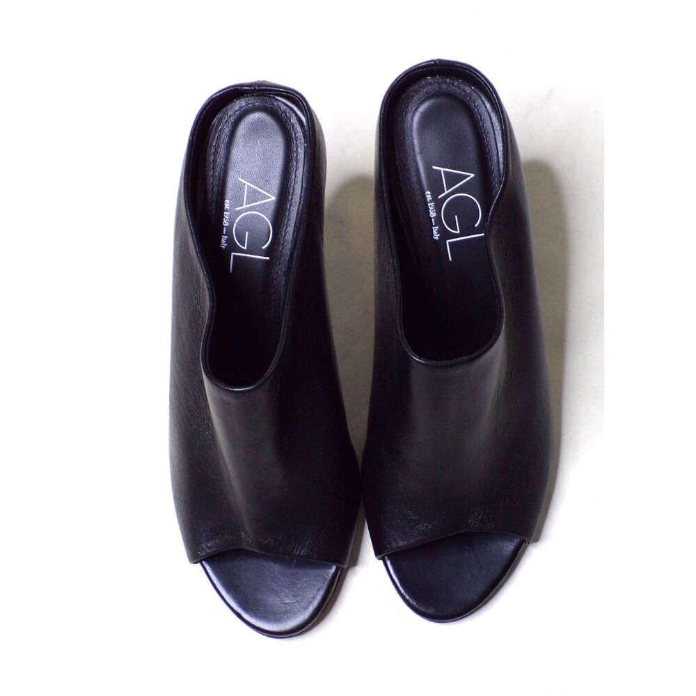 🆕 AGL Attilio Giusti Leombruni Dea Mule Sandal Shoes Leather Black 10 - Picture 12 of 14